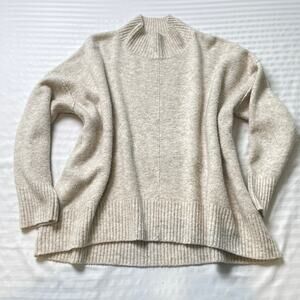 Vince Camuto Cream Mock Neck Sweater Women’s Large Soft Knit Pullover Oversized